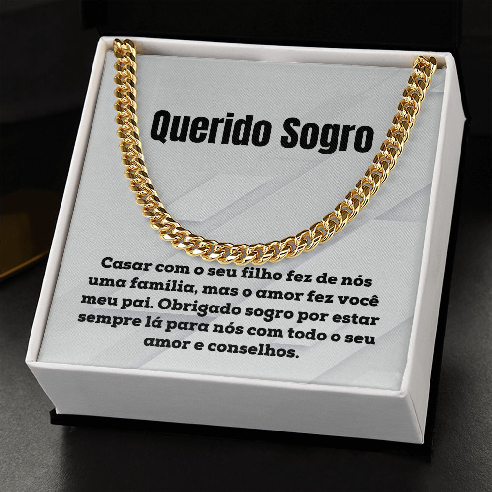 Querido Sogro Collar Presente Portuguese Father-In-Law Necklace Gift
