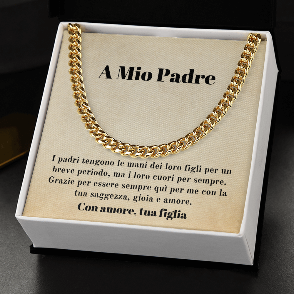 Padre Figlia Collana Regalo Italian Father Daughter Chain Necklace Card