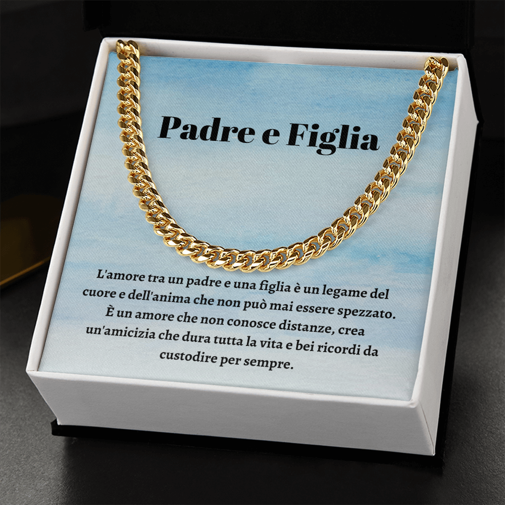 Padre Figlia Collana Regalo Italian Father Daughter Chain Necklace Card