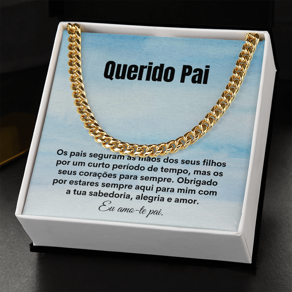 Querido Pai Colar Present Portuguese Father Necklace Card
