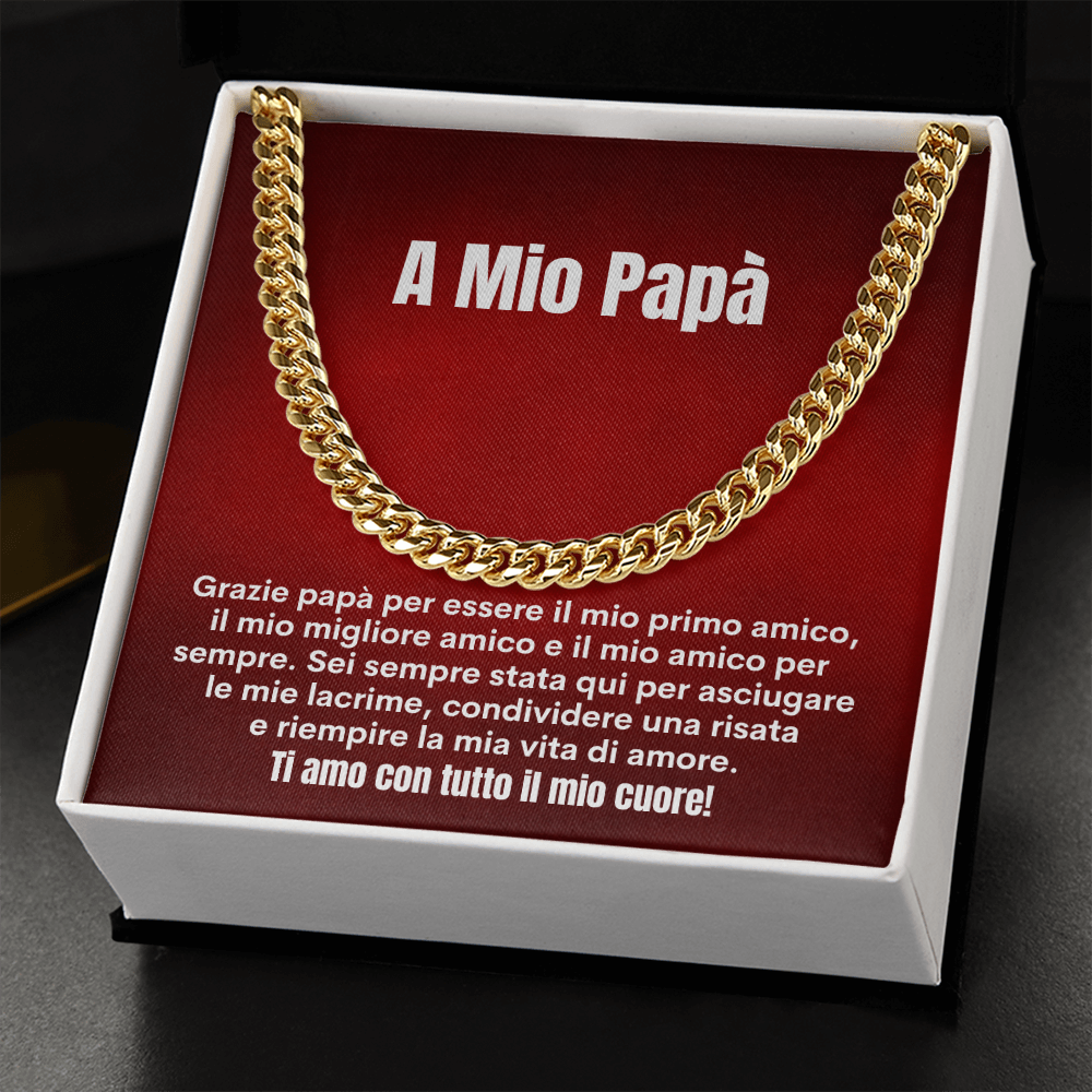 Papà Collana Regalo Italian Father Chain Necklace Dad Card