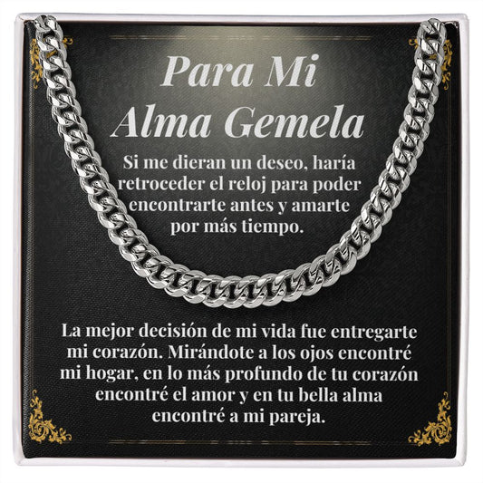 Alma Gemela Esposo Novio Collar Regalo Con Corazon