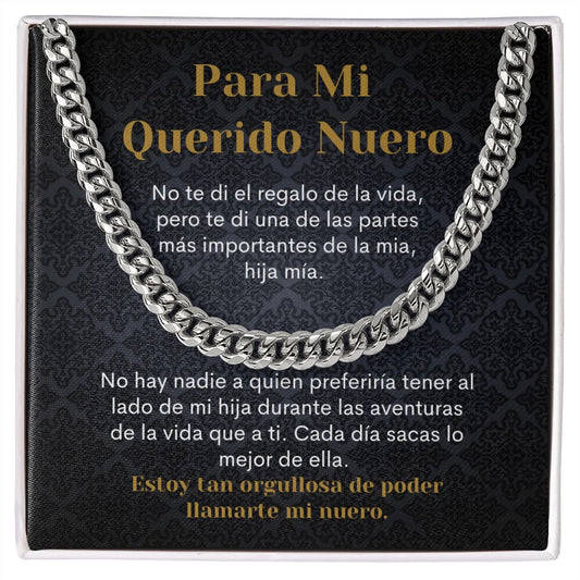 Querido Nuero Collar Con Tarjeta Spanish Son-In-Law Necklace