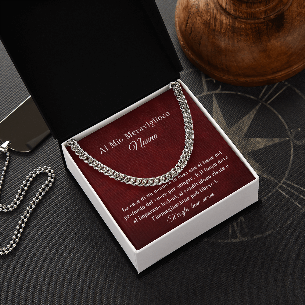 Nonno Collana Regalo Italian Grandfather Chain Necklace Card