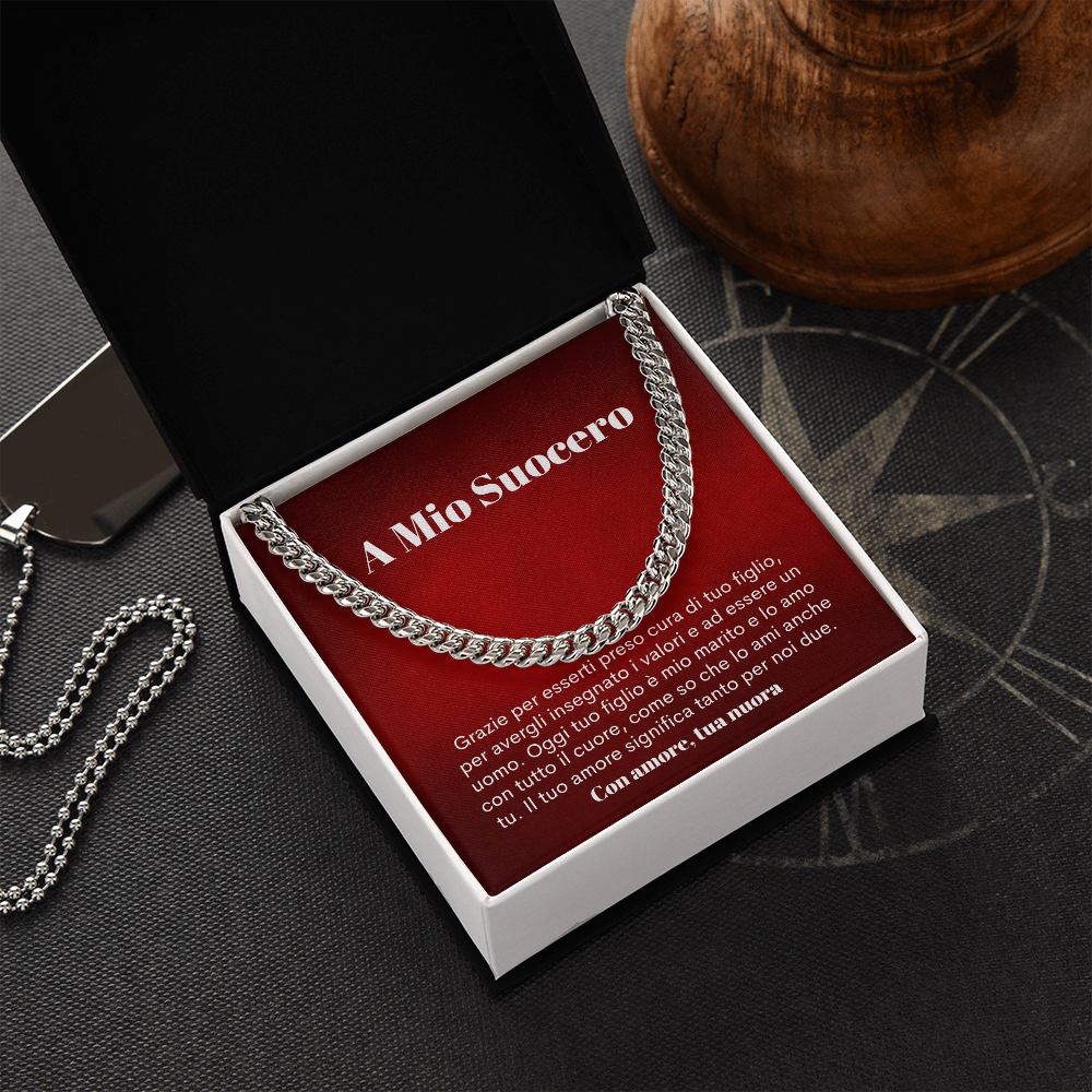 Suocero Collana Regalo Italian Father-In-Law Chain Necklace Card