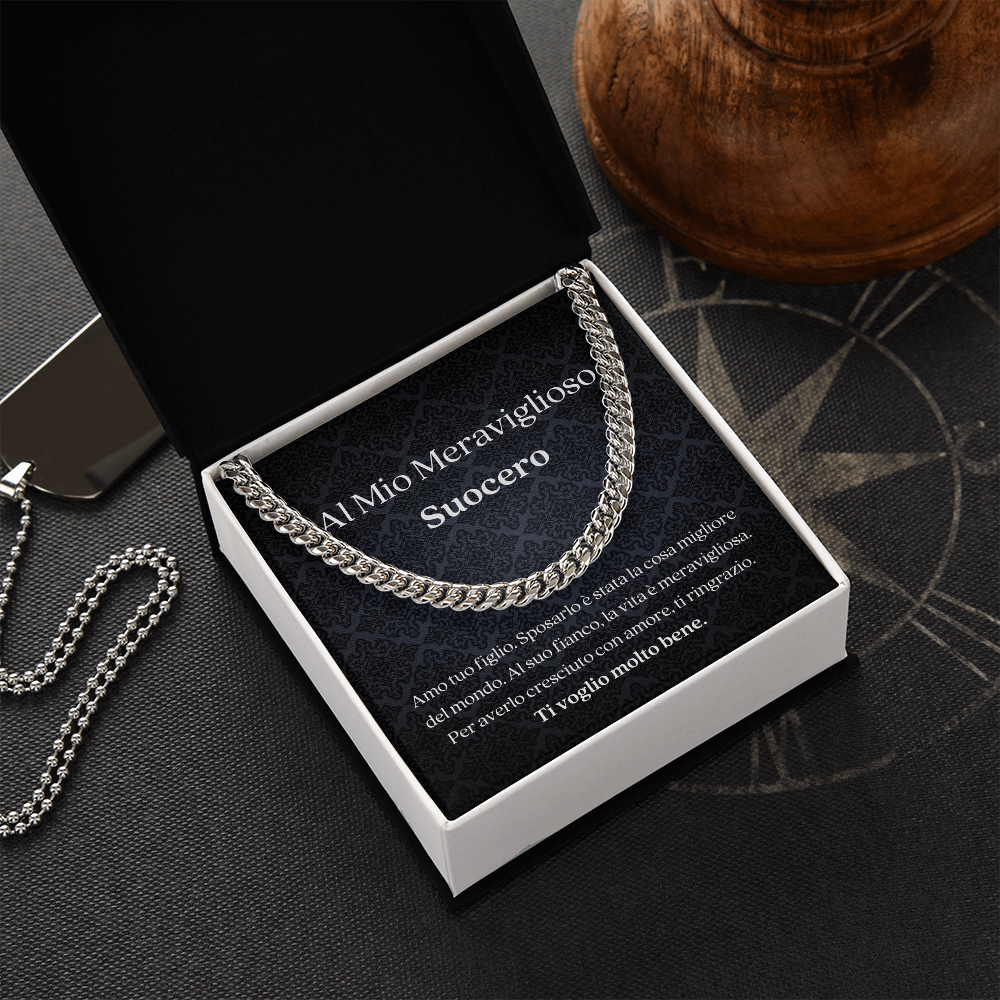 Suocero Collana Regalo Italian Father-In-Law Chain Necklace Card