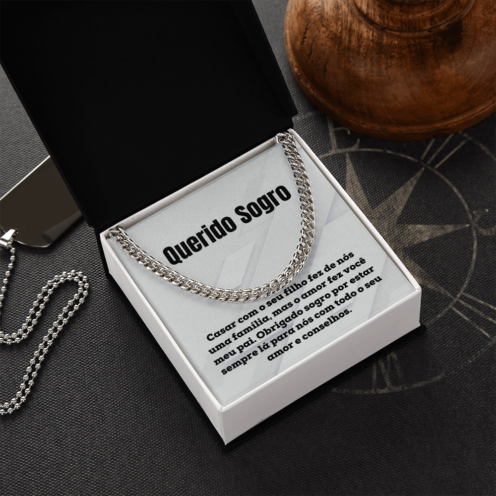 Querido Sogro Collar Presente Portuguese Father-In-Law Necklace Gift