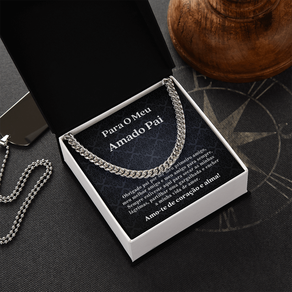 Amado Pai Colar Present Portuguese Father Necklacec Card
