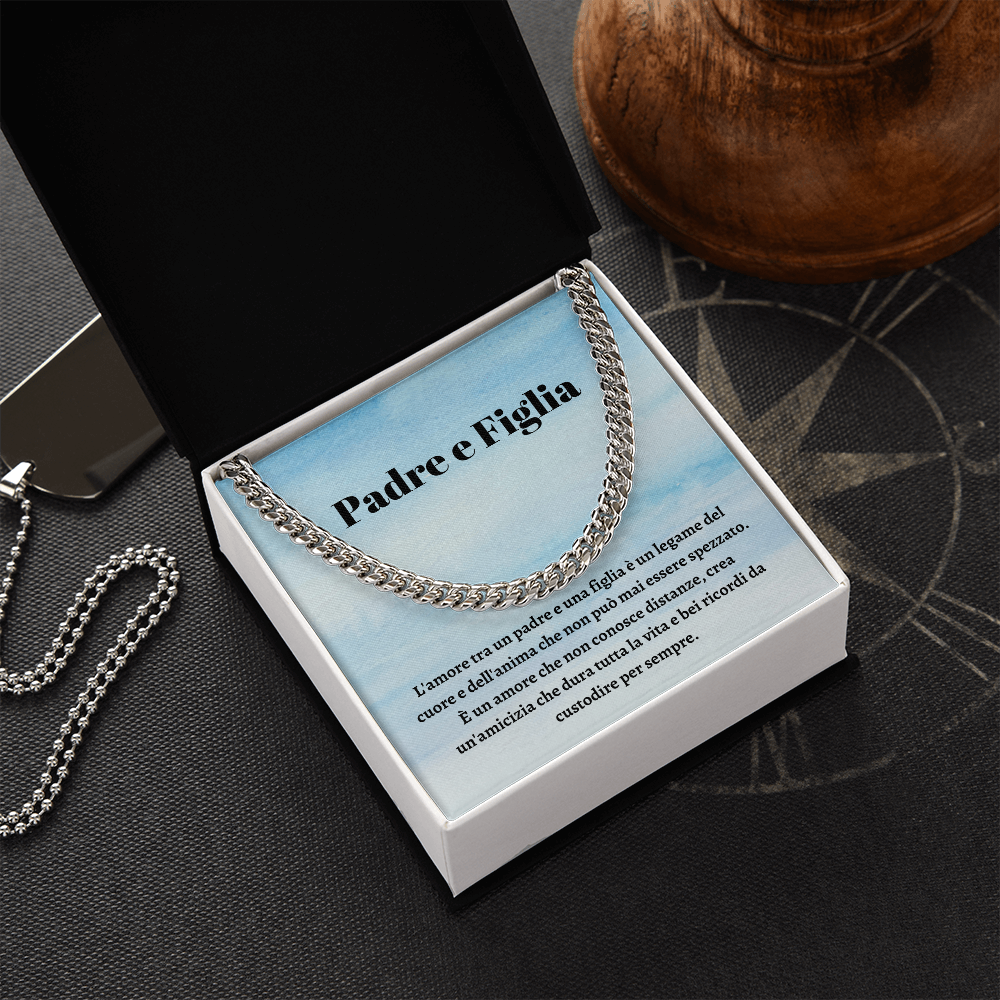 Padre Figlia Collana Regalo Italian Father Daughter Chain Necklace Card