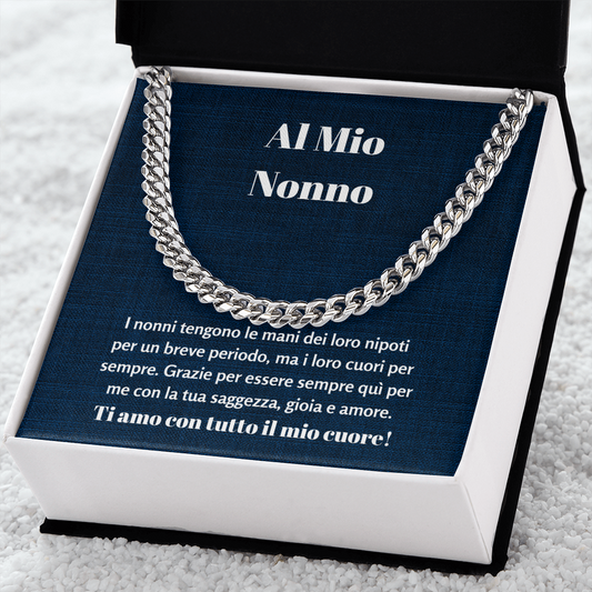 Nonno Collana Regalo Italian Grandfather Chain Necklace Card