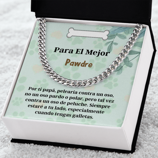 Mejor Pawdre Collar Regalo Spanish Dog Dad Card Necklace Chain