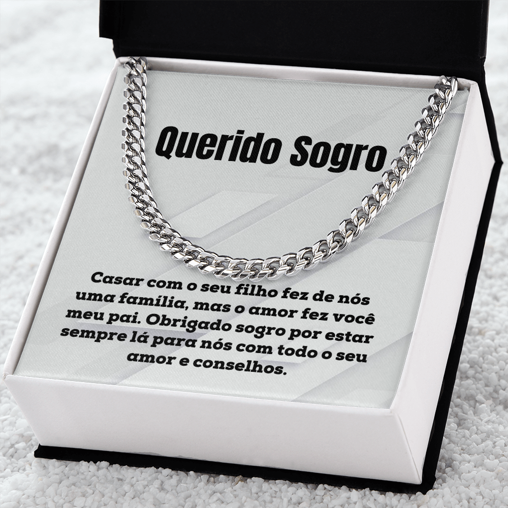 Querido Sogro Collar Presente Portuguese Father-In-Law Necklace Gift