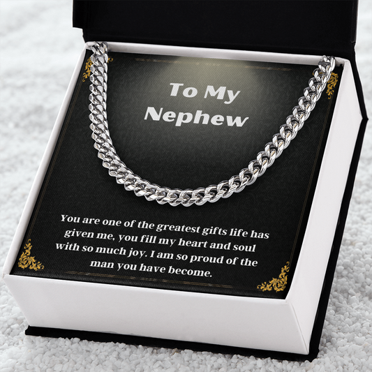 Nephew Cuban Link Chain Message Card Present