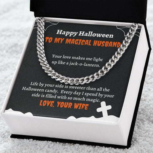 Happy Halloween Husband Card Necklace Chain Halloween Gift