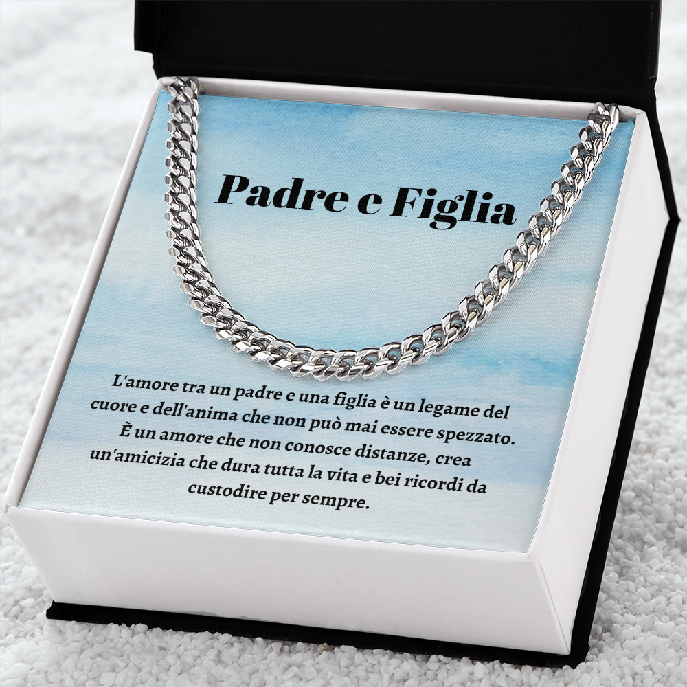 Padre Figlia Collana Regalo Italian Father Daughter Chain Necklace Card
