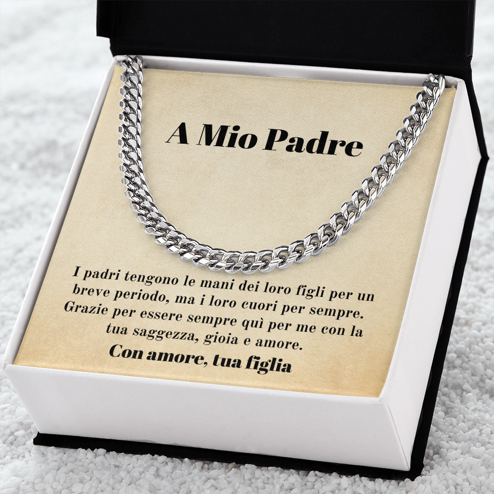 Padre Figlia Collana Regalo Italian Father Daughter Chain Necklace Card