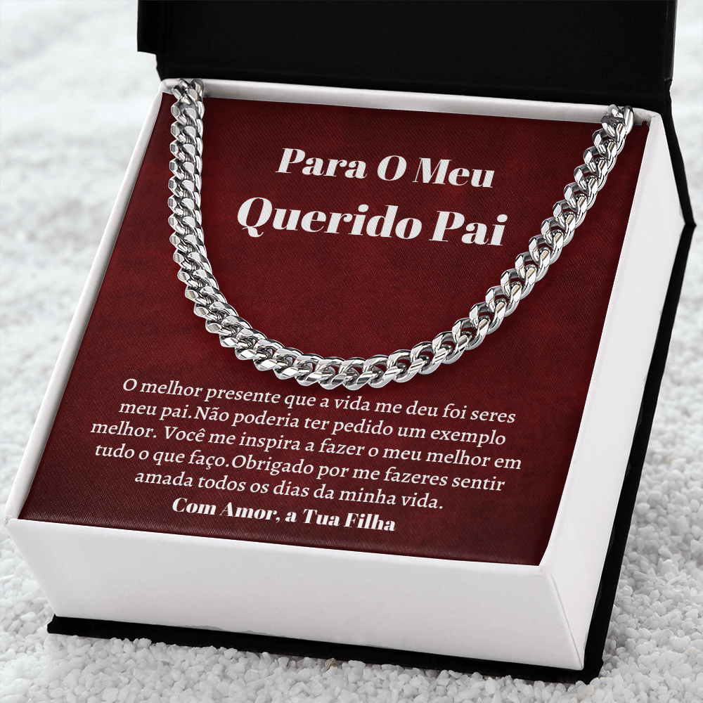 Querido Pai Colar Present Portuguese Father Necklacec Card