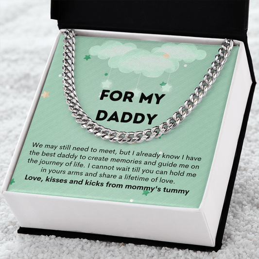 For my Daddy Necklace Message Card Cuban Link Chain Gift