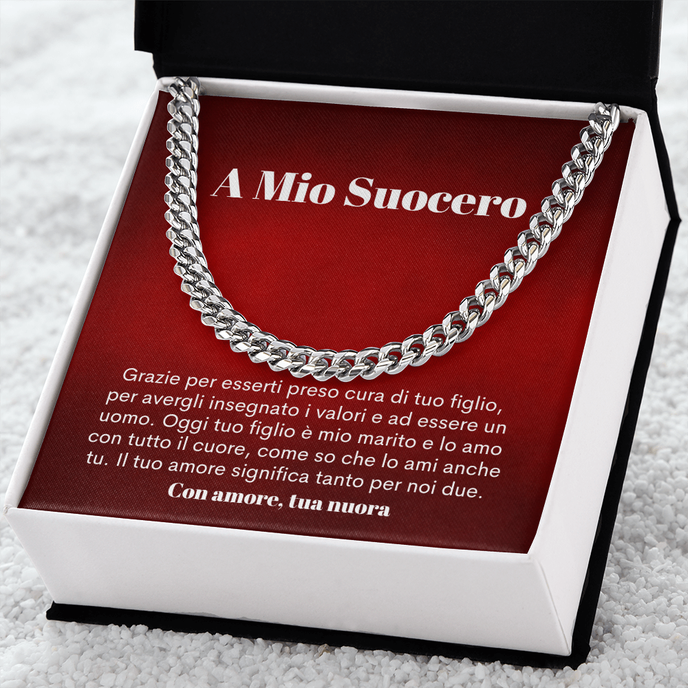 Suocero Collana Regalo Italian Father-In-Law Chain Necklace Card