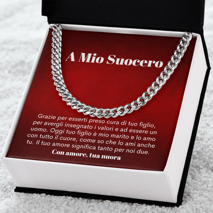 Suocero Collana Regalo Italian Father-In-Law Chain Necklace Card