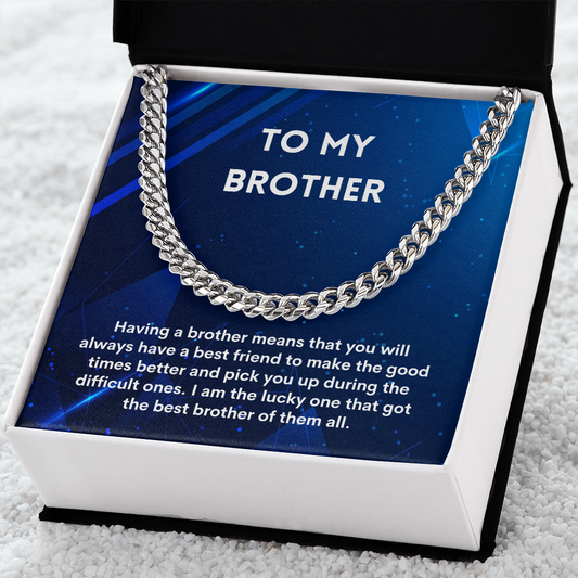 Brother Cuban Link Chain Necklace Present