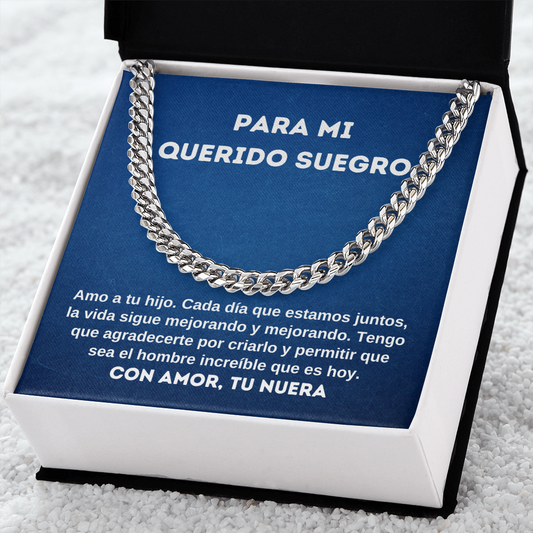Querido Suegro Collar Regalo Spanish Father-In-Law Card Necklace Chain