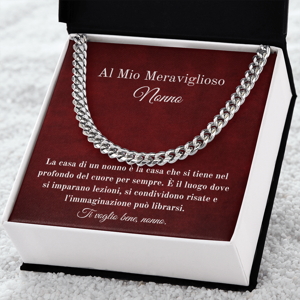 Nonno Collana Regalo Italian Grandfather Chain Necklace Card