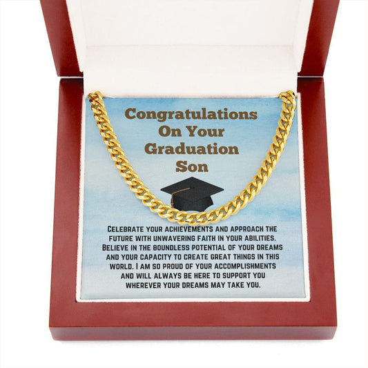 Congratulations On Your Graduation Son Necklace Graduate Gift
