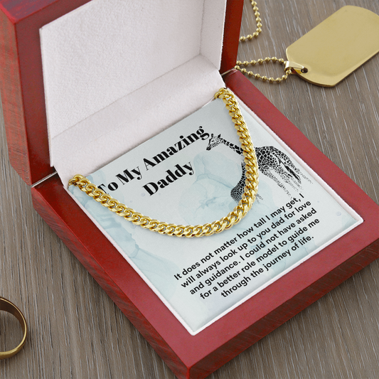 Daddy Giraffe Necklace Chain Father Message Card Gift