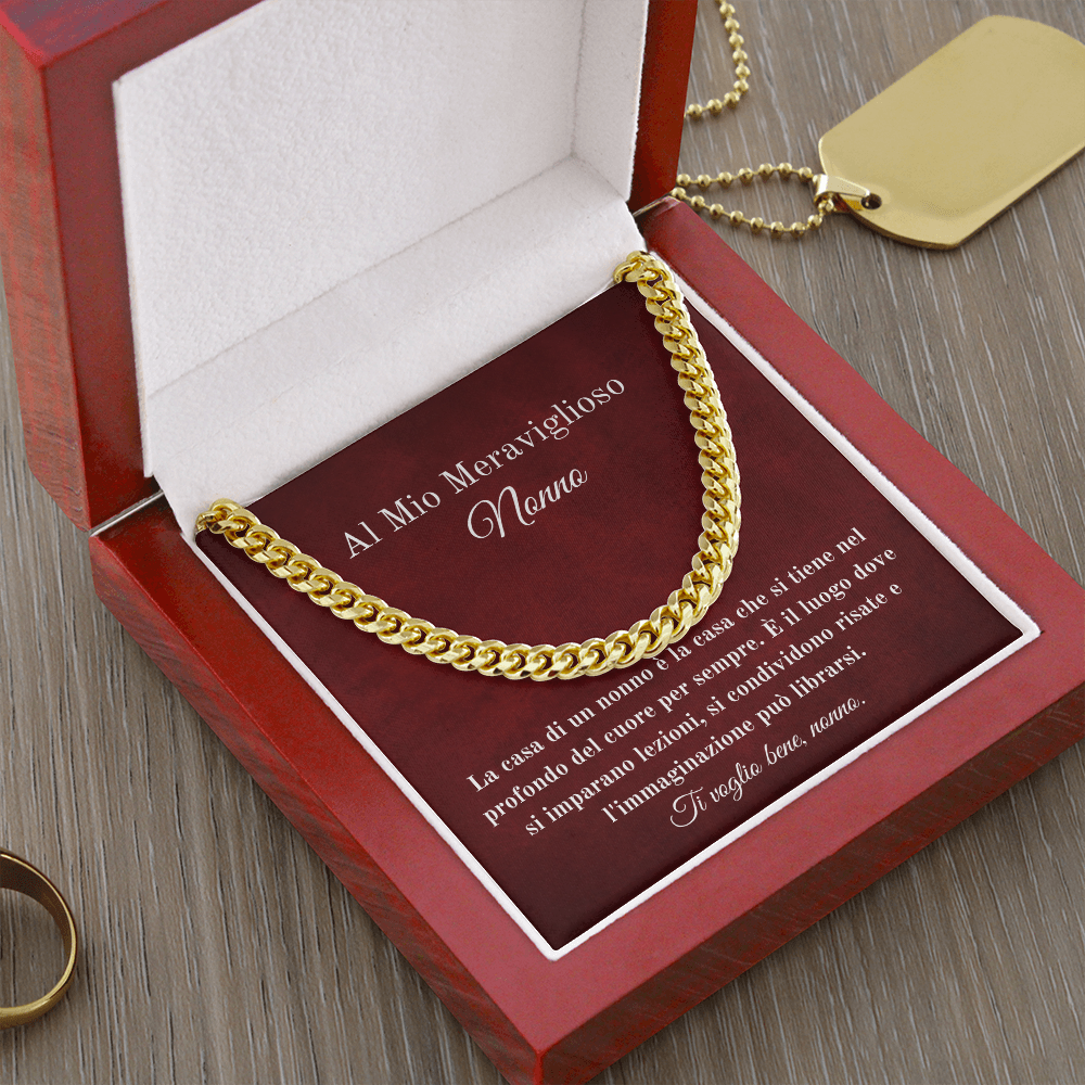 Nonno Collana Regalo Italian Grandfather Chain Necklace Card