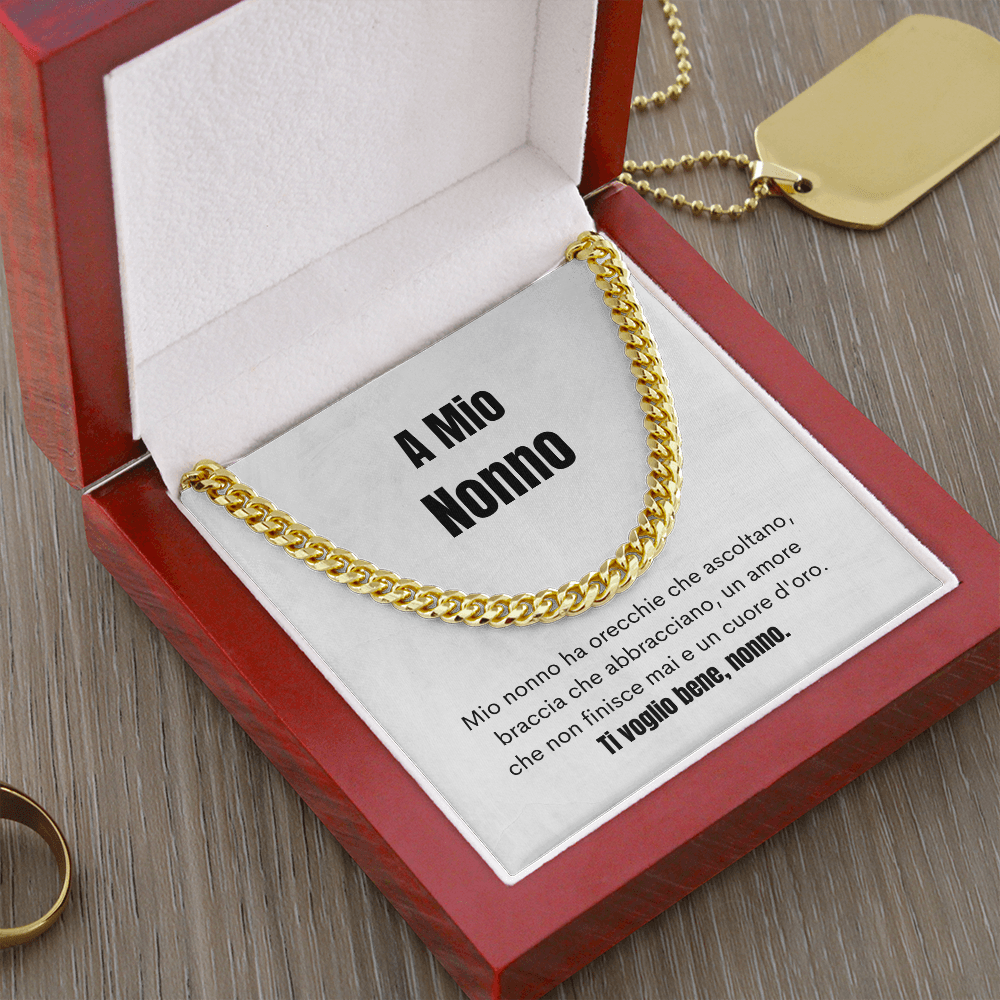 Nonno Collana Regalo Italian Grandfather Chain Necklace Card