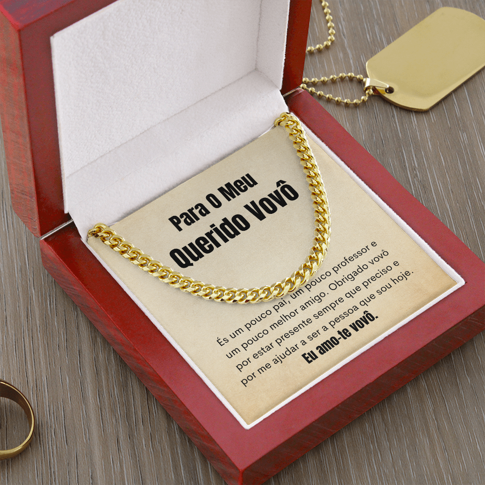 Querido Vovô Colar Present Portuguese Grandfather Necklace Card