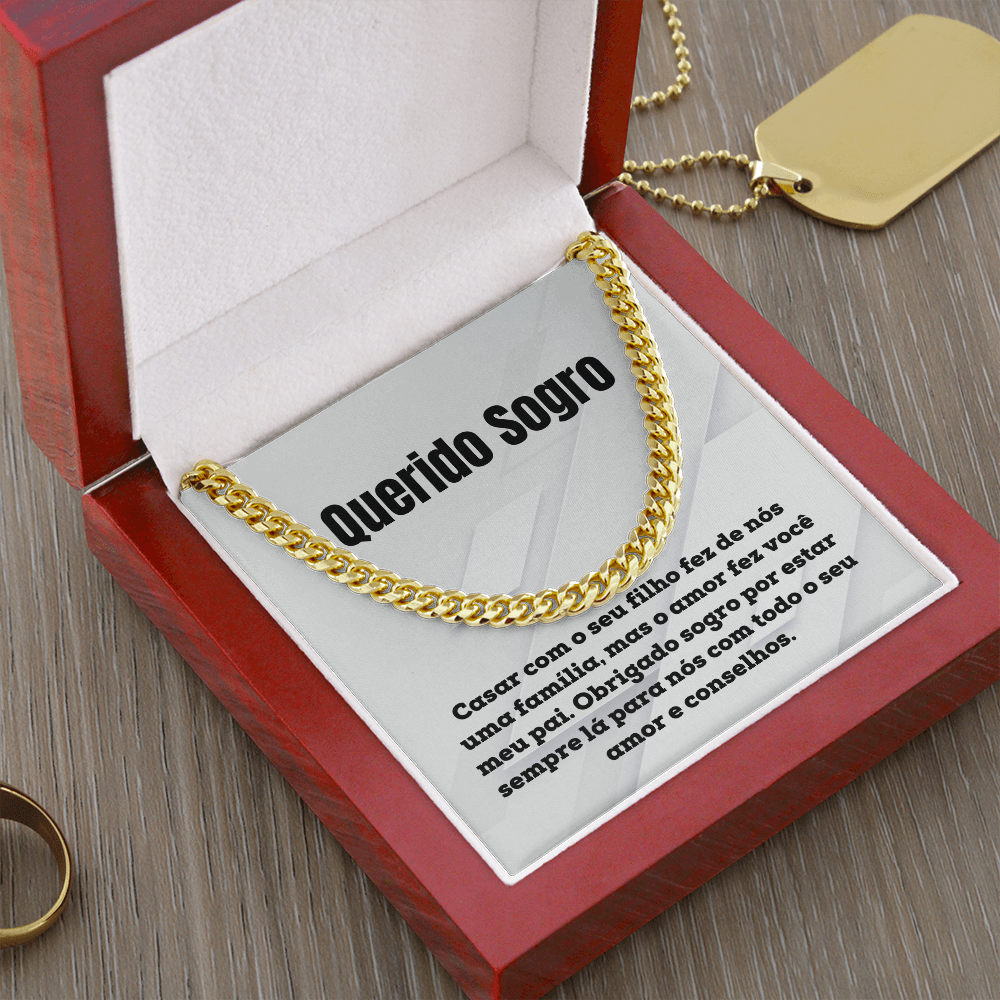 Querido Sogro Collar Presente Portuguese Father-In-Law Necklace Gift