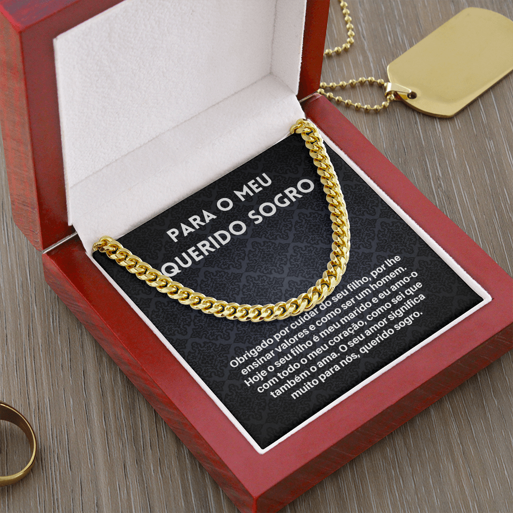 Querido Sogro Colar Presente Portuguese Father-In-Law Necklace Gift