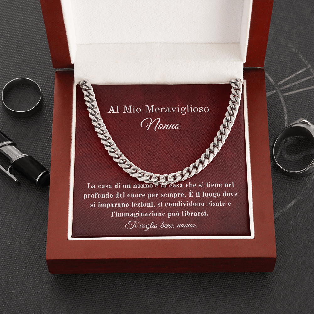 Nonno Collana Regalo Italian Grandfather Chain Necklace Card