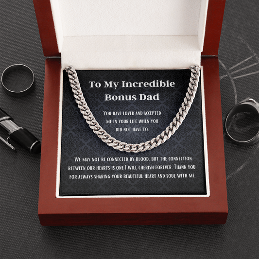 Incredible Bonus Dad Cuban Link Chain Necklace Present