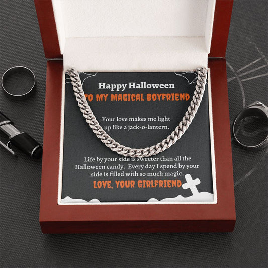 Happy Halloween Boyfriend Card Necklace Chain Halloween Gift