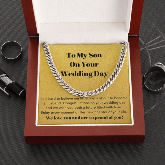 Son On your Wedding Day Cuban Link Chain Necklace