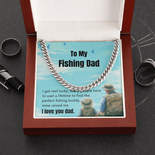 Fishing Dad Message Card Necklace Fishing Father Gift