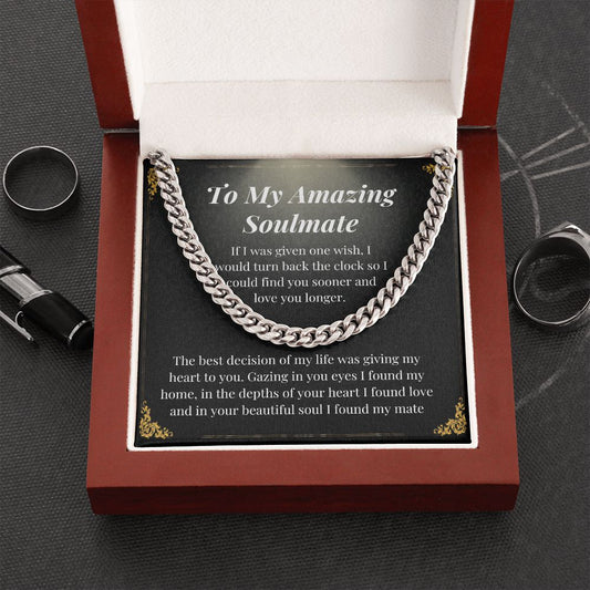 Amazing Soulmate Husband Boyfriend Necklace Card Gift