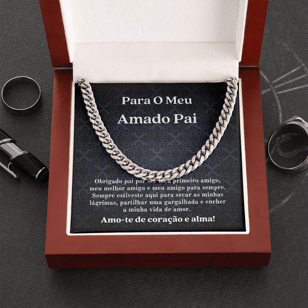 Amado Pai Colar Present Portuguese Father Necklacec Card