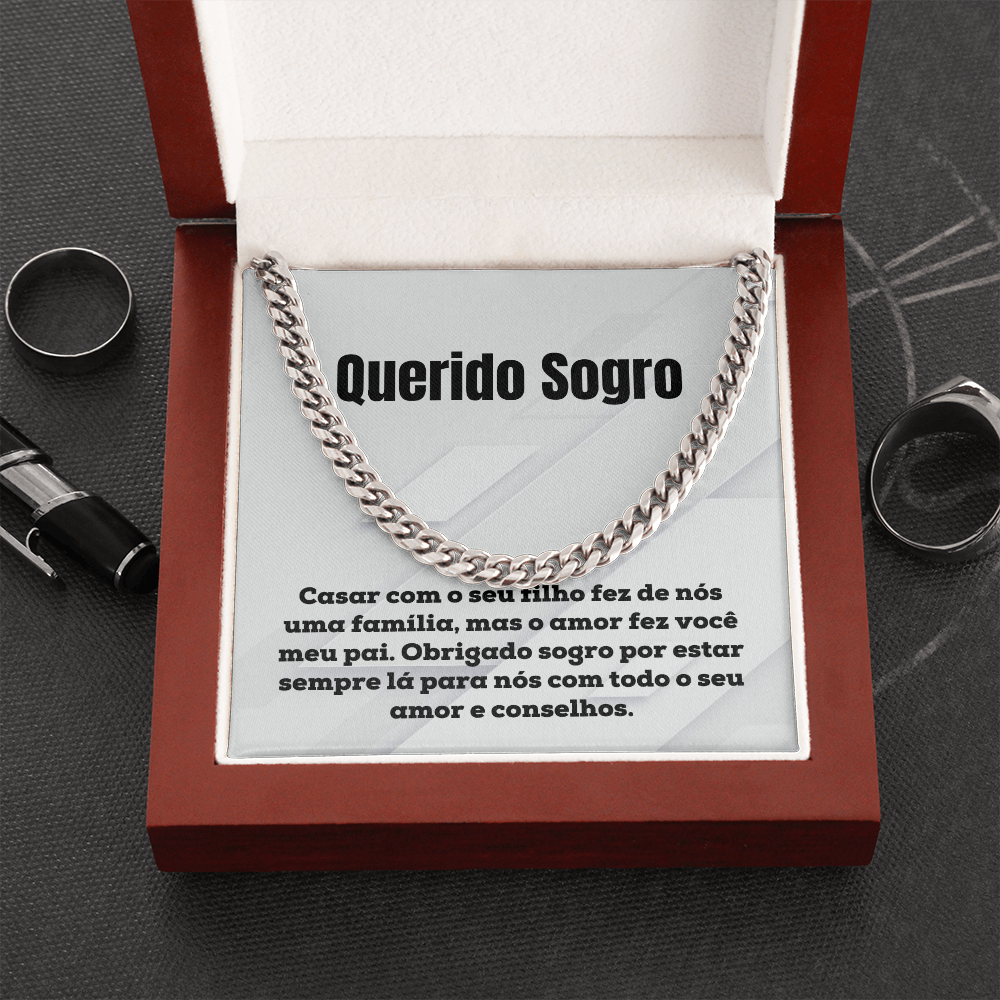 Querido Sogro Collar Presente Portuguese Father-In-Law Necklace Gift