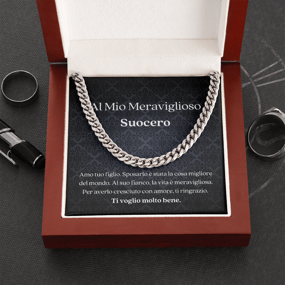 Suocero Collana Regalo Italian Father-In-Law Chain Necklace Card