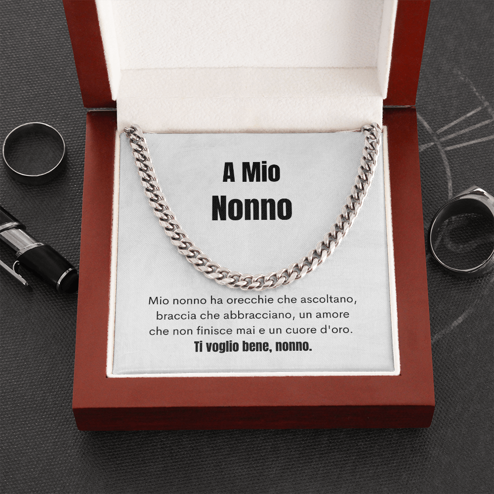 Nonno Collana Regalo Italian Grandfather Chain Necklace Card