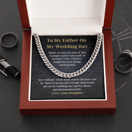 To My Father On My Wedding Day Necklace Bridal Present 