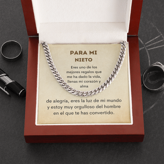 Nieto Collar Regalo Spanish Latino Grandson Chain Necklace Card Gift