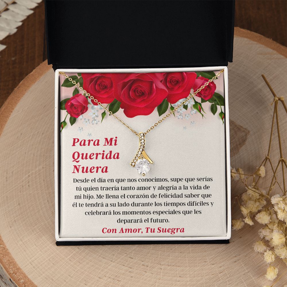Querida Nuera Collar Con Tarjeta Latina Daughter-In-Law Necklace Gift