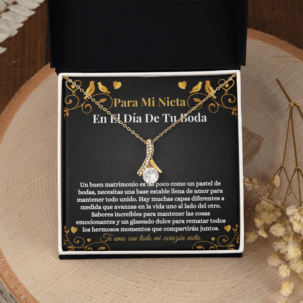 Nieta Boda Regalo Collar Spanish Granddaughter Bride Necklace Card