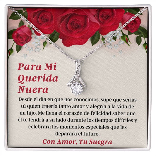 Querida Nuera Collar Con Tarjeta Latina Daughter-In-Law Necklace Gift