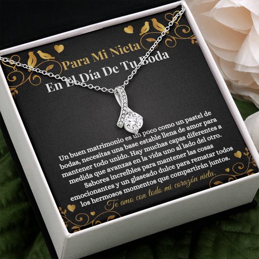 Nieta Boda Regalo Collar Spanish Granddaughter Bride Necklace Card